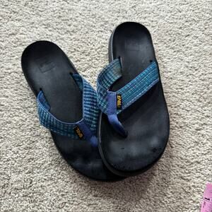 Teva Women's Voya Flip Flops Sandals Women's Size 8 Blue Multicolor Thongs